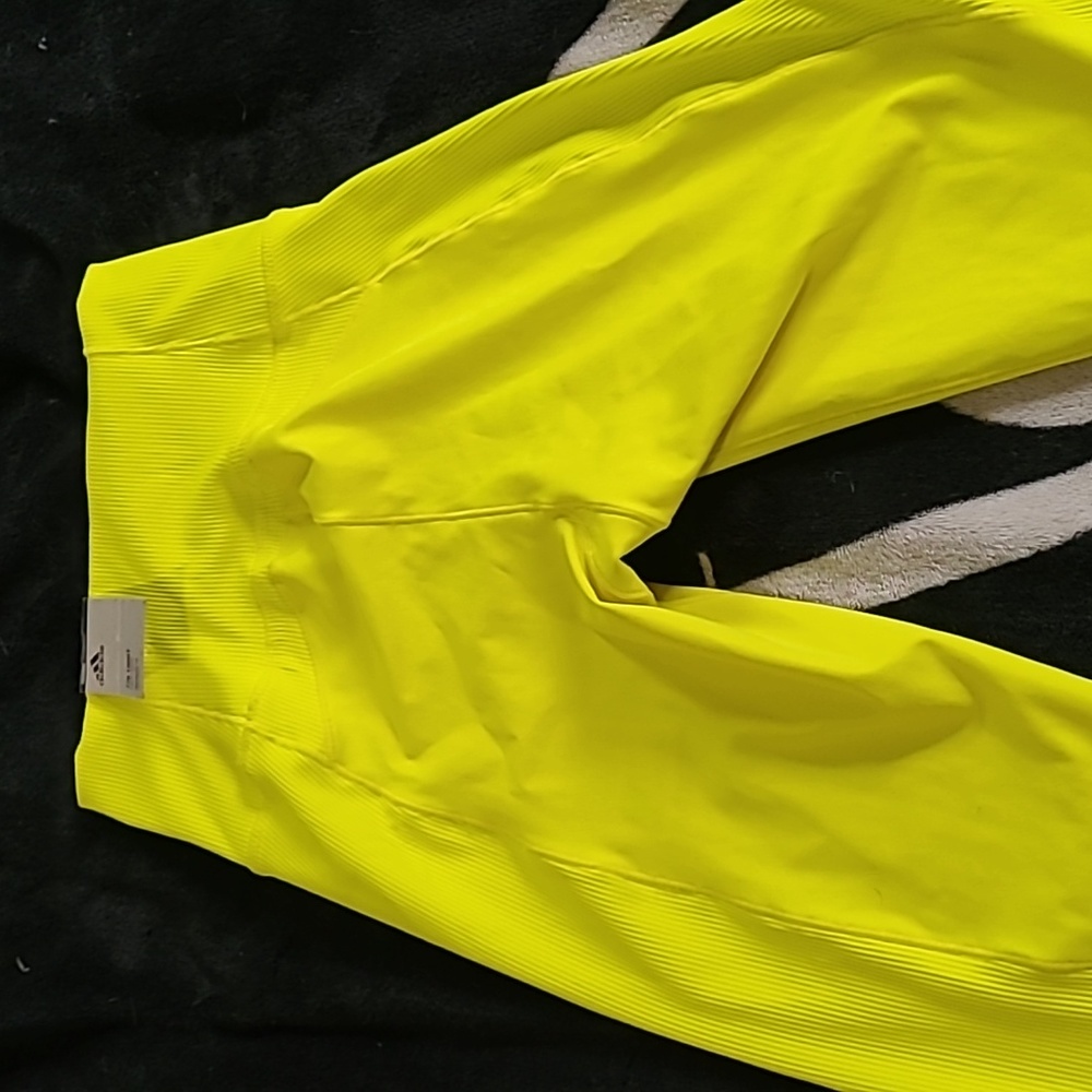 Adidas Aeroready Neon Ribbed Training Leggings